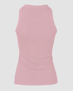 Rhinestone Contrast Sequin Keyhole Neck Sleeveless Slim Fit Elasticity Ribbed Top Elegant Tank