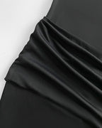 Sexy Square Neck Thick Strap Backless Slit Dress